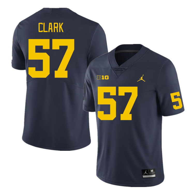 Michigan Wolverines #57 Frank Clark College Football Jerseys Stitched Sale-Navy